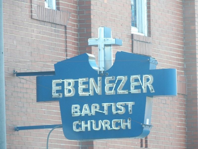 Ebenezer Baptist Church sign. Click for full size. Ebenezer Baptist Church sign image. Click for full size.