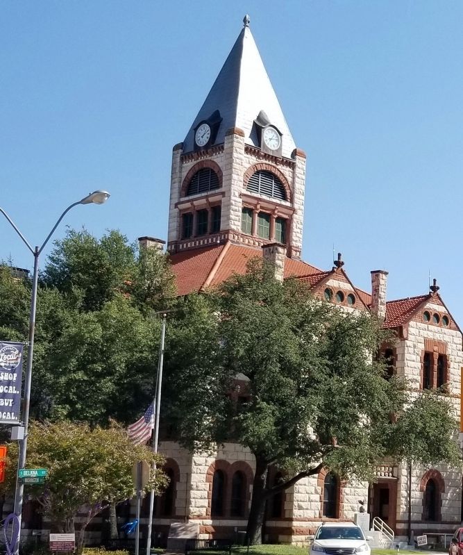 A view of the Erath County Courthouse with the clock tower. Click for full size. A view of the Erath County Courthouse with the clock tower image. Click for full size.