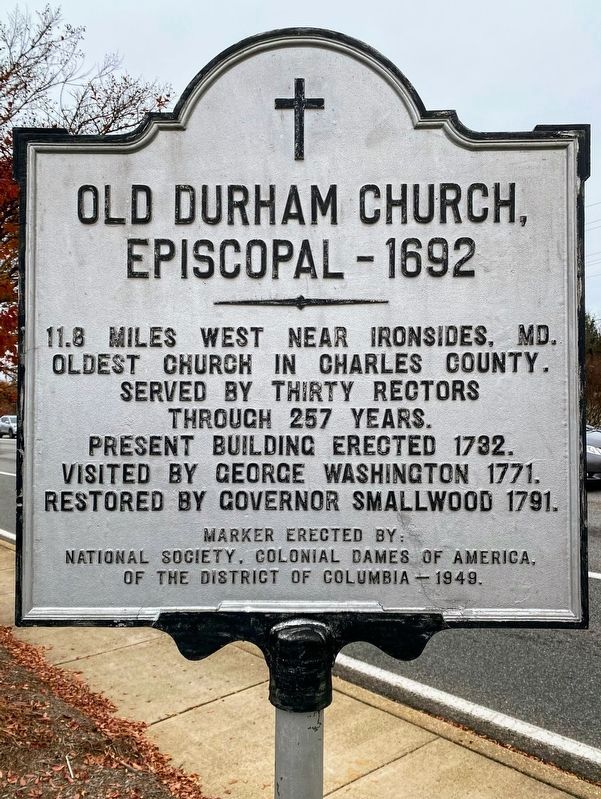 Old Durham Church, Episcopal - 1692 Marker image. Click for full size.