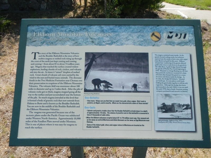 Elkhorn Mountain Volcanoes Marker. Click for full size. Elkhorn Mountain Volcanoes Marker image. Click for full size.