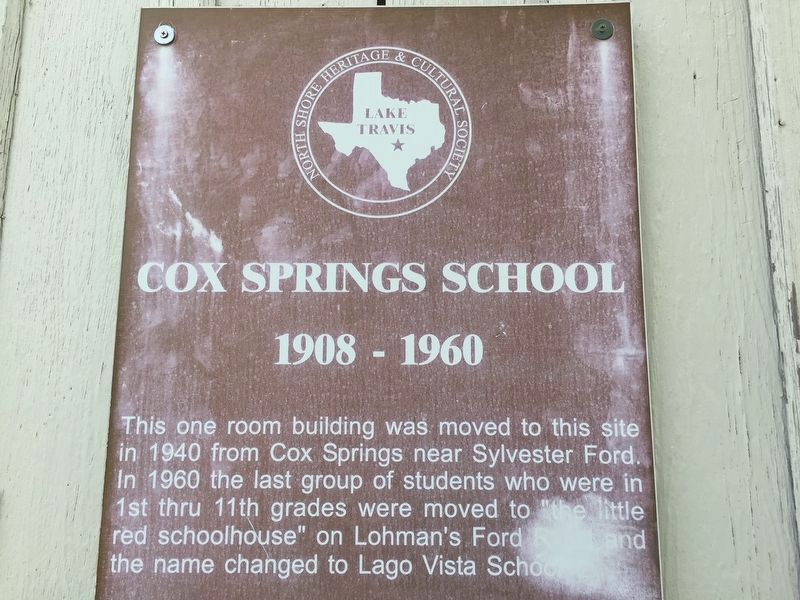 Cox Springs School Marker image. Click for full size.