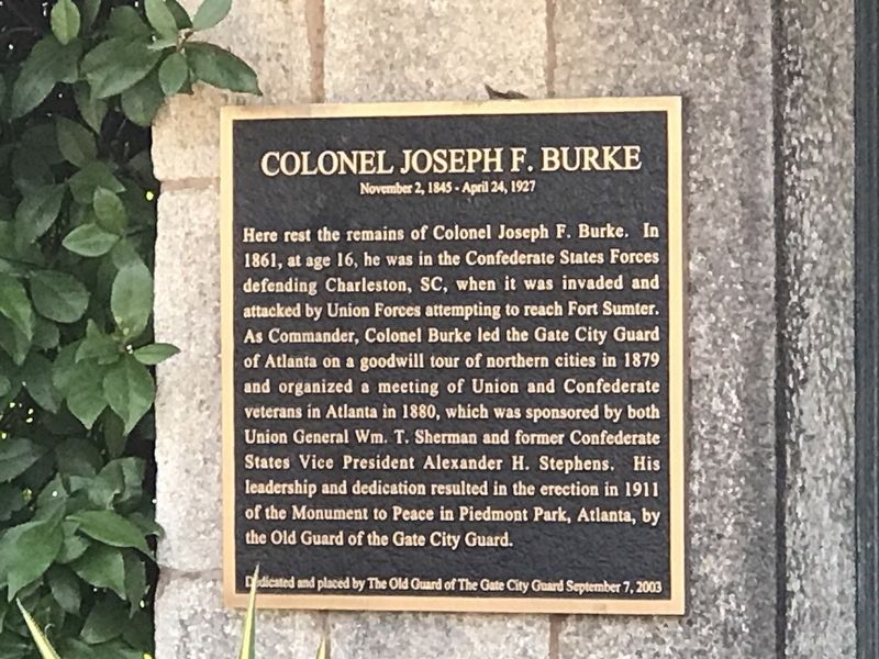 Colonel Joseph F. Burke Marker image. Click for full size.