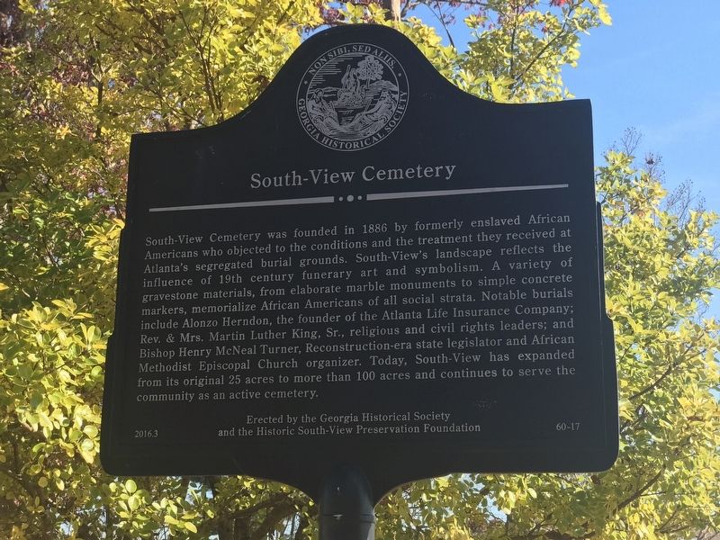 South-View Cemetery Marker image. Click for full size.