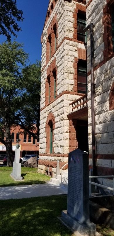 The Erath County CSA War Memorial is on the right of the two markers image. Click for full size.