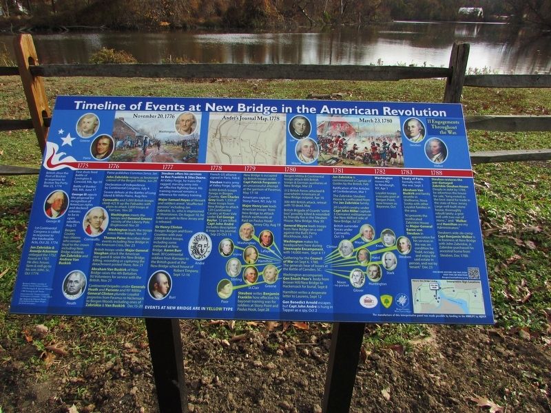 Timeline of Events at New Bridge in the American Revolution Marker image. Click for full size.