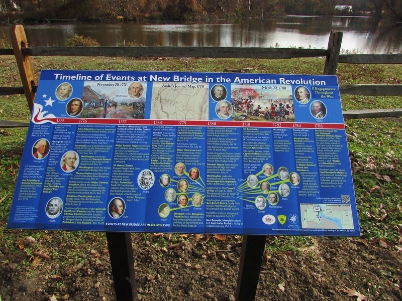 Timeline of Events at New Bridge in the American Revolution Marker image. Click for full size.