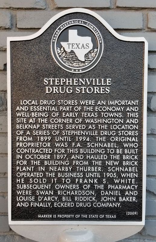 Stephenville Drug Stores Marker image. Click for full size.