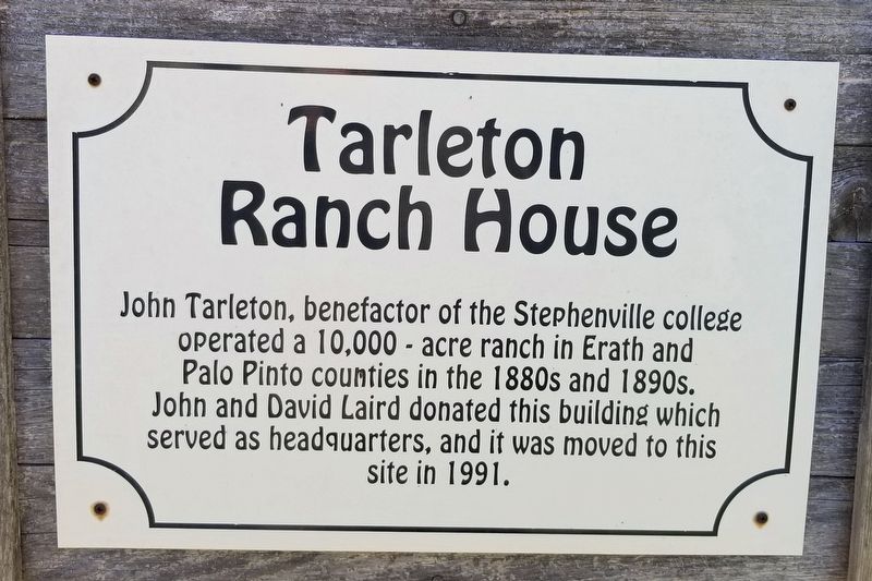 Tarleton Ranch House Marker image. Click for full size.