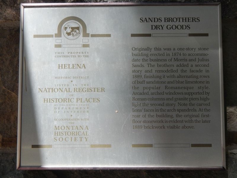 Sands Brothers Dry Goods Marker image. Click for full size.