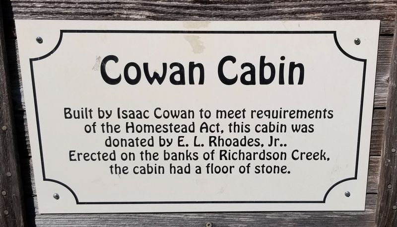 Cowan Cabin Marker image. Click for full size.