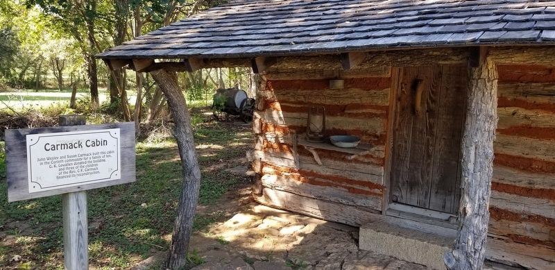 The front of the Carmack Cabin and Marker image. Click for full size.