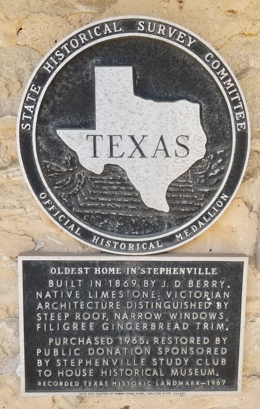 Oldest Home in Stephenville Marker image. Click for full size.