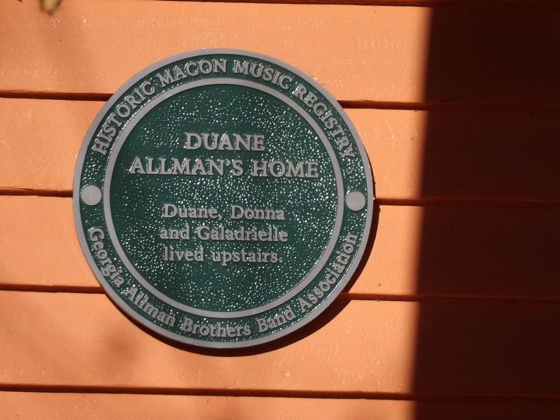 Duane Allman's Home Marker image. Click for full size.