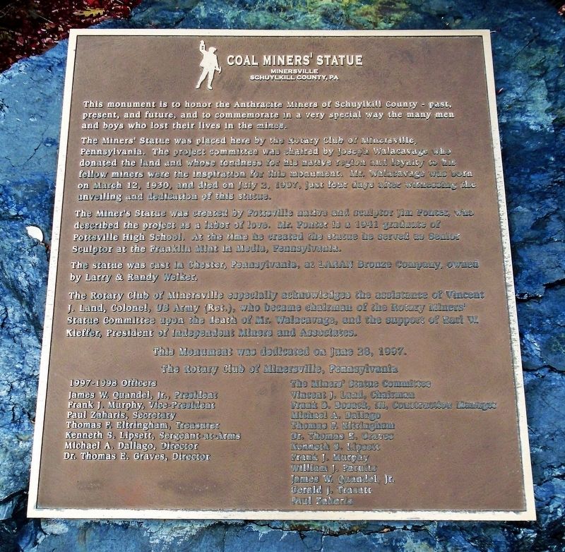 Coal Miners' Statue Marker. Click for full size. Coal Miners' Statue Marker image. Click for full size.