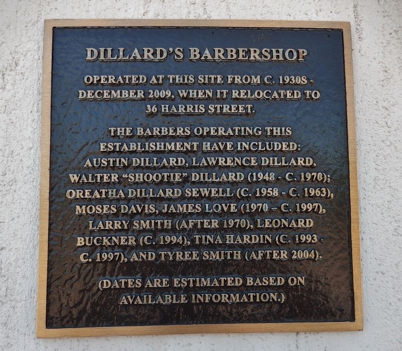 Dillard's Barbershop Marker. Click for full size. Dillard's Barbershop Marker image. Click for full size.