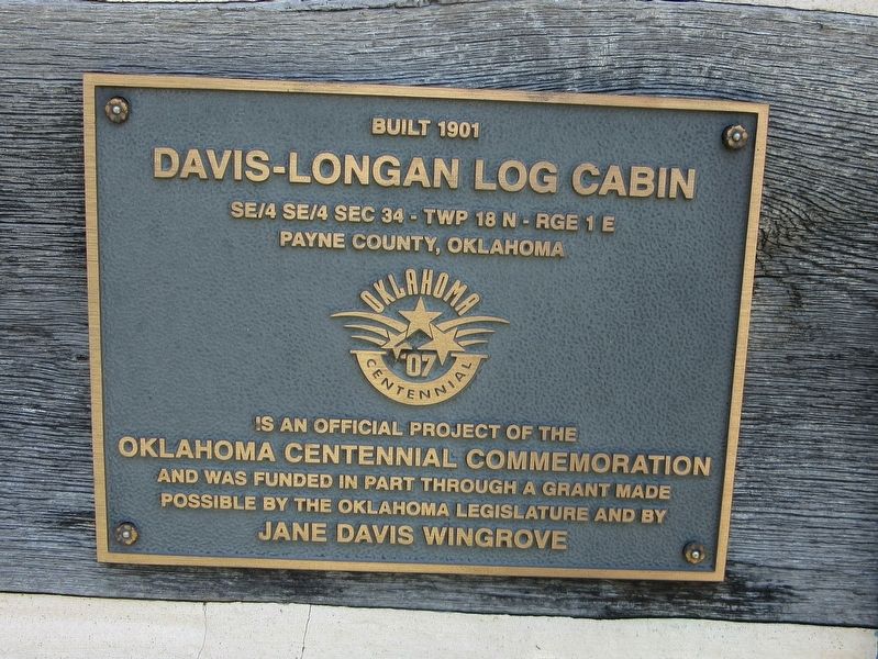 Davis-Longan Log Cabin Marker image. Click for full size.
