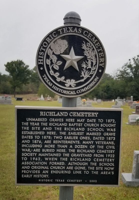 Richland Cemetery Marker image. Click for full size.