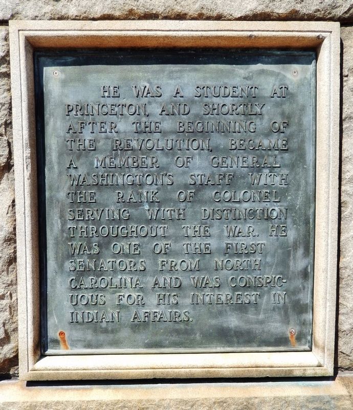 Colonel Benjamin Hawkins Marker<br>(<i>east panel</i>) image. Click for full size.
