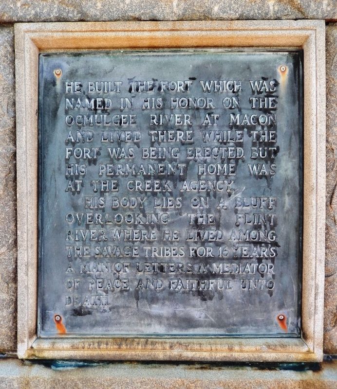 Colonel Benjamin Hawkins Marker<br>(<i>west panel</i>) image. Click for full size.