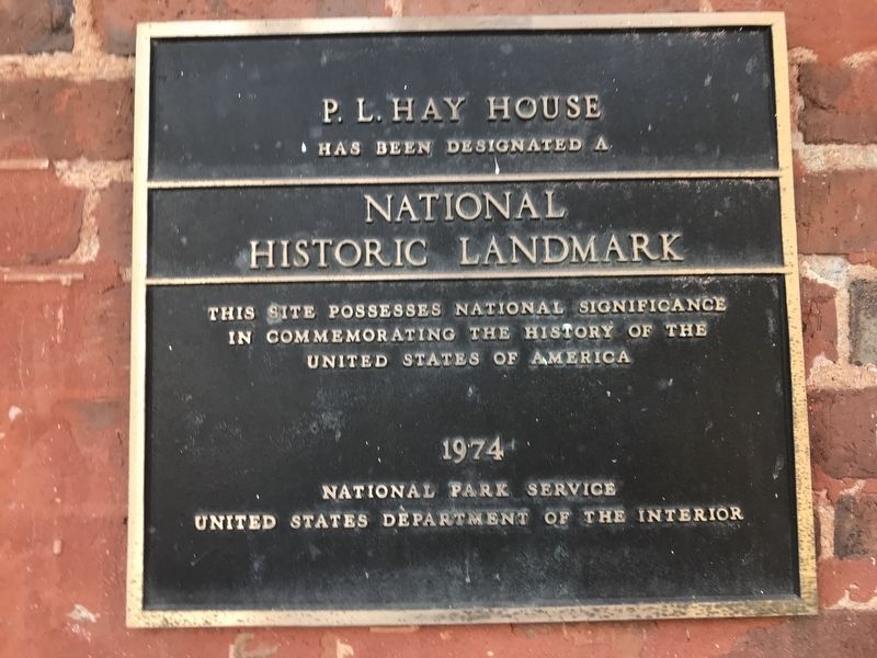 P.L. Hay House Marker image. Click for full size.