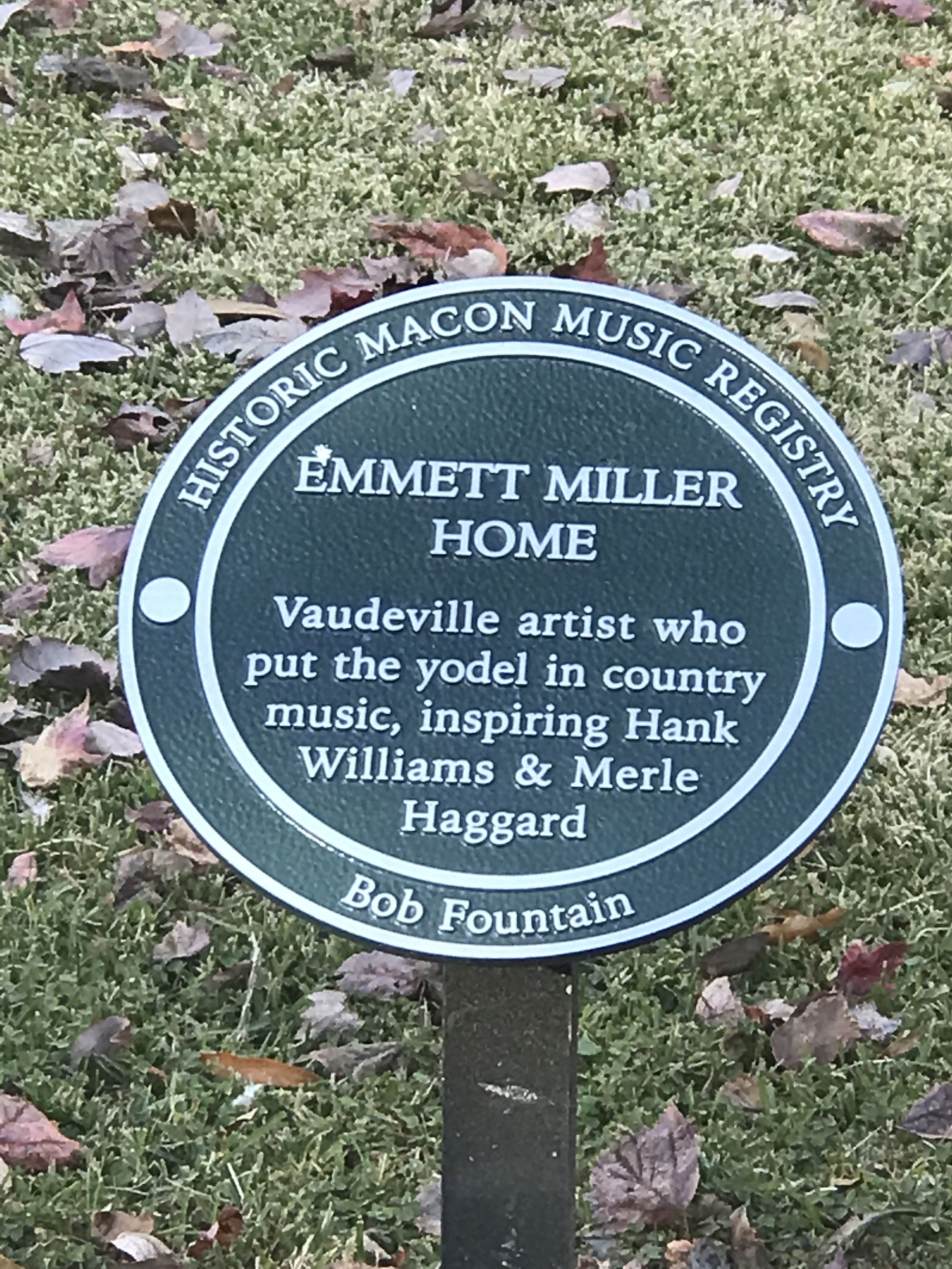 Emmett Miller Home Marker