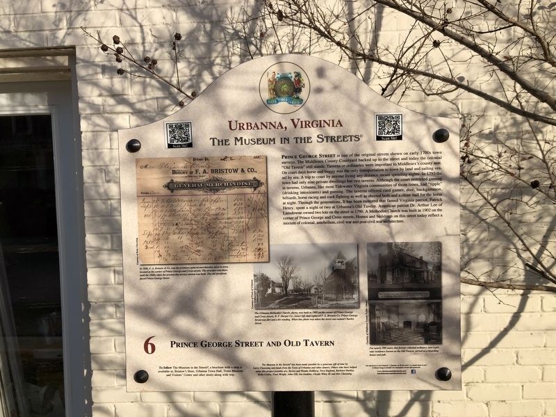 Prince George Street and Old Tavern Marker image. Click for full size.