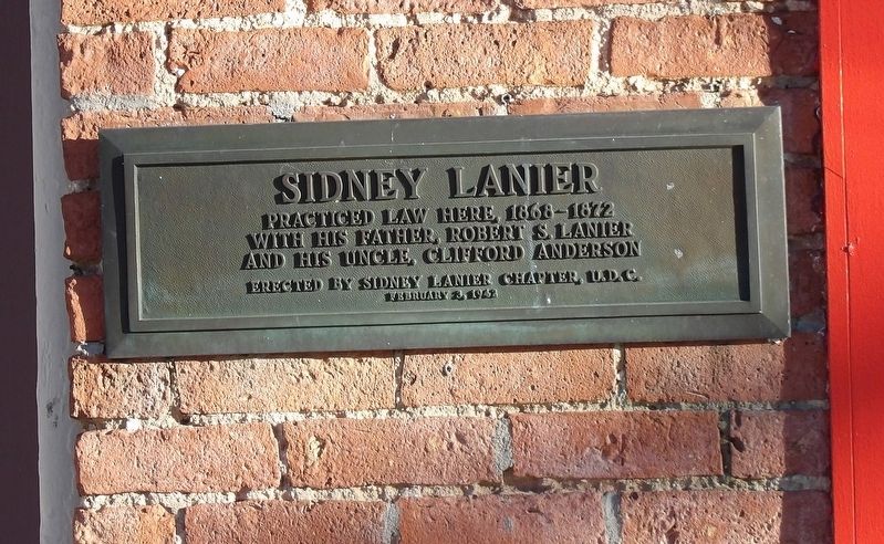 Sidney Lanier Marker image. Click for full size.
