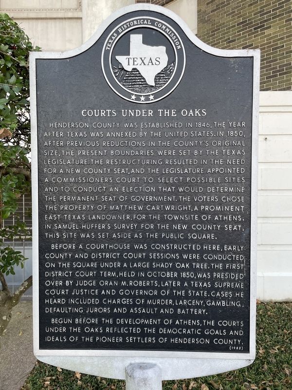 Courts Under the Oaks Marker image. Click for full size.
