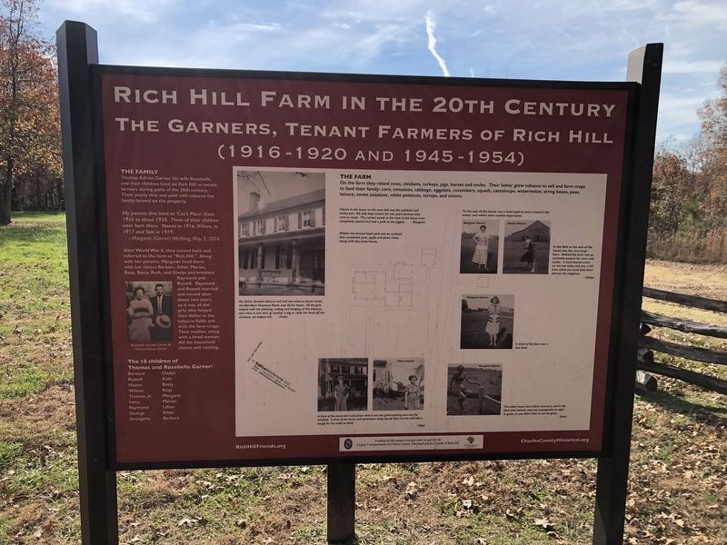 Rich Hill Farm in the 20th Century Marker. Click for full size. Rich Hill Farm in the 20th Century Marker image. Click for full size.