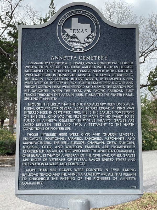 Annetta Cemetery Marker image. Click for full size.