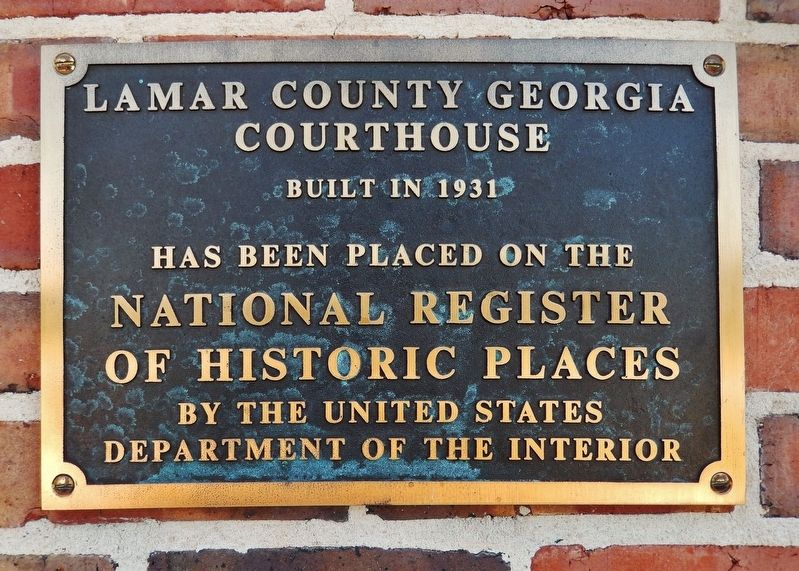 Lamar County Georgia Courthouse Marker image. Click for full size.