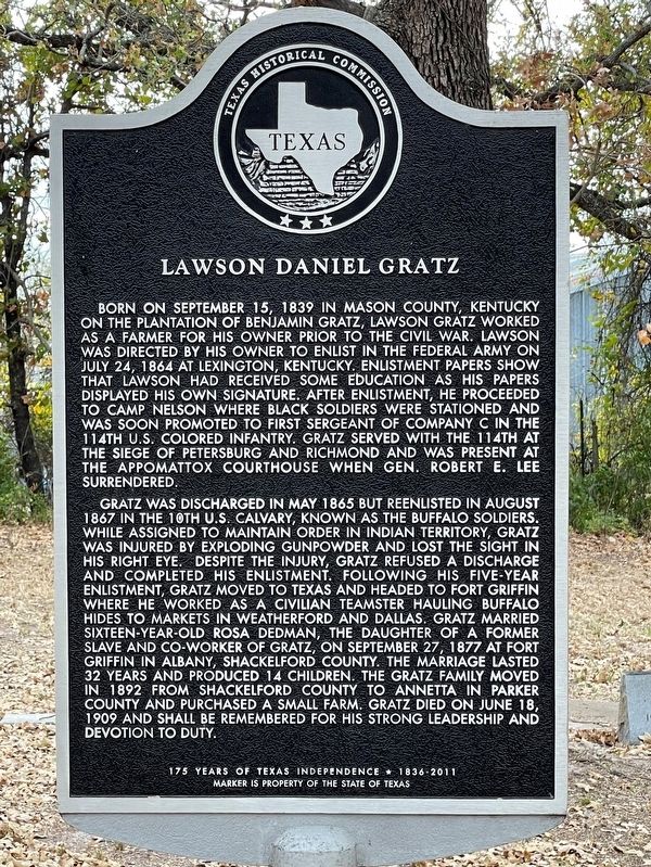 Lawson Daniel Gratz Marker image. Click for full size.