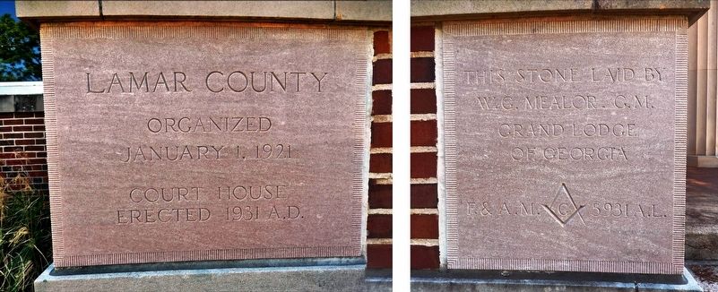 Lamar County Courthouse Cornerstone image. Click for full size.