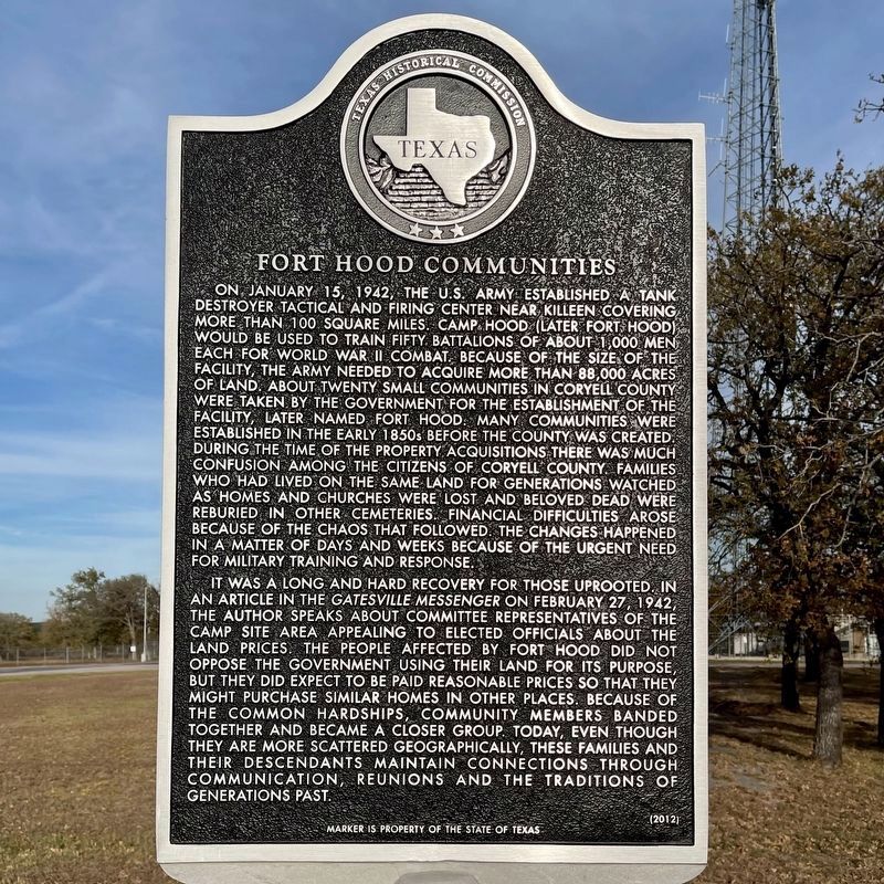 Fort Hood Communities Marker image. Click for full size.