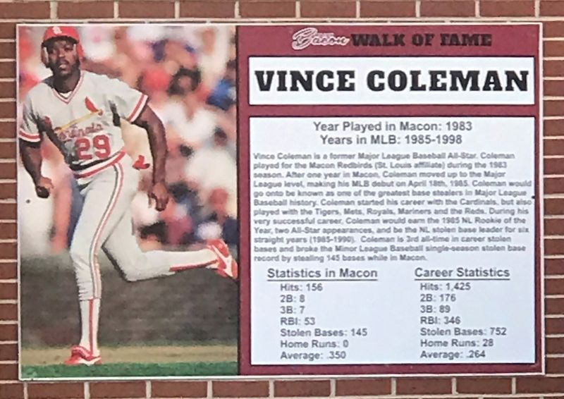 Vince Coleman Marker image. Click for full size.