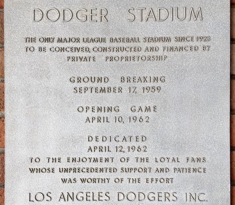 Dodger Stadium Marker image. Click for full size.