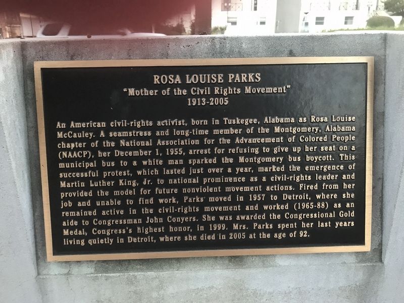 Rosa Louise Parks Marker image. Click for full size.