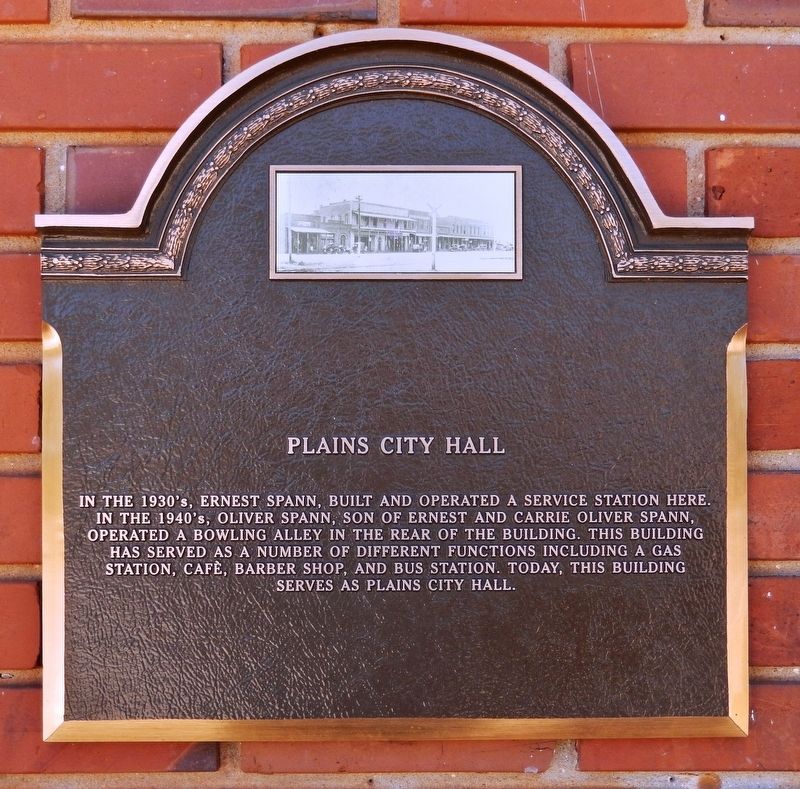 Plains City Hall Marker image. Click for full size.