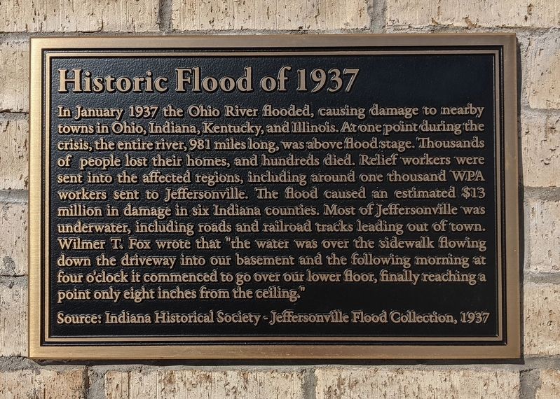 Historic Flood of 1937 Marker image. Click for full size.