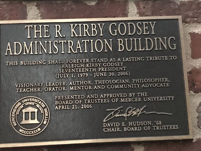 R. Kirby Godsey Administration Building Marker (bottom) image. Click for full size.