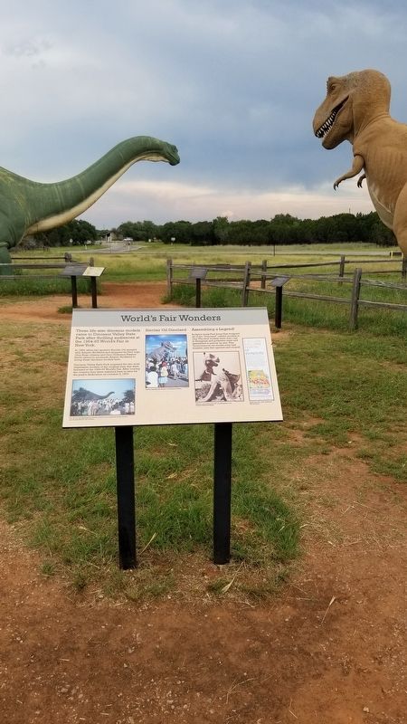 The World's Fair Wonders Marker in front of the dinosaurs image. Click for full size.