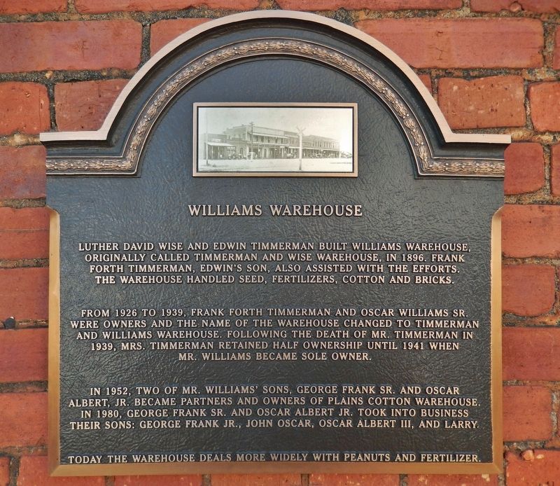 Williams Warehouse Marker image. Click for full size.