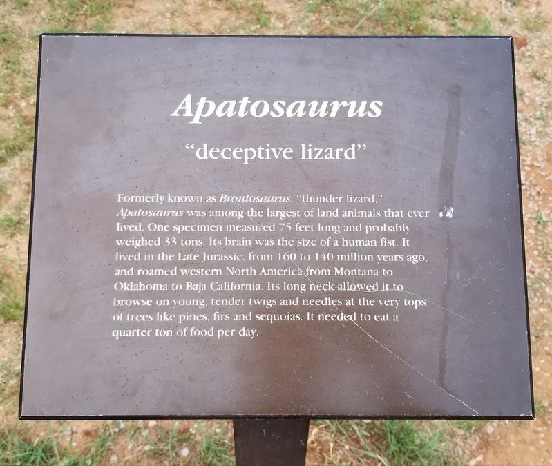 Apatosaurus Marker image. Click for full size.