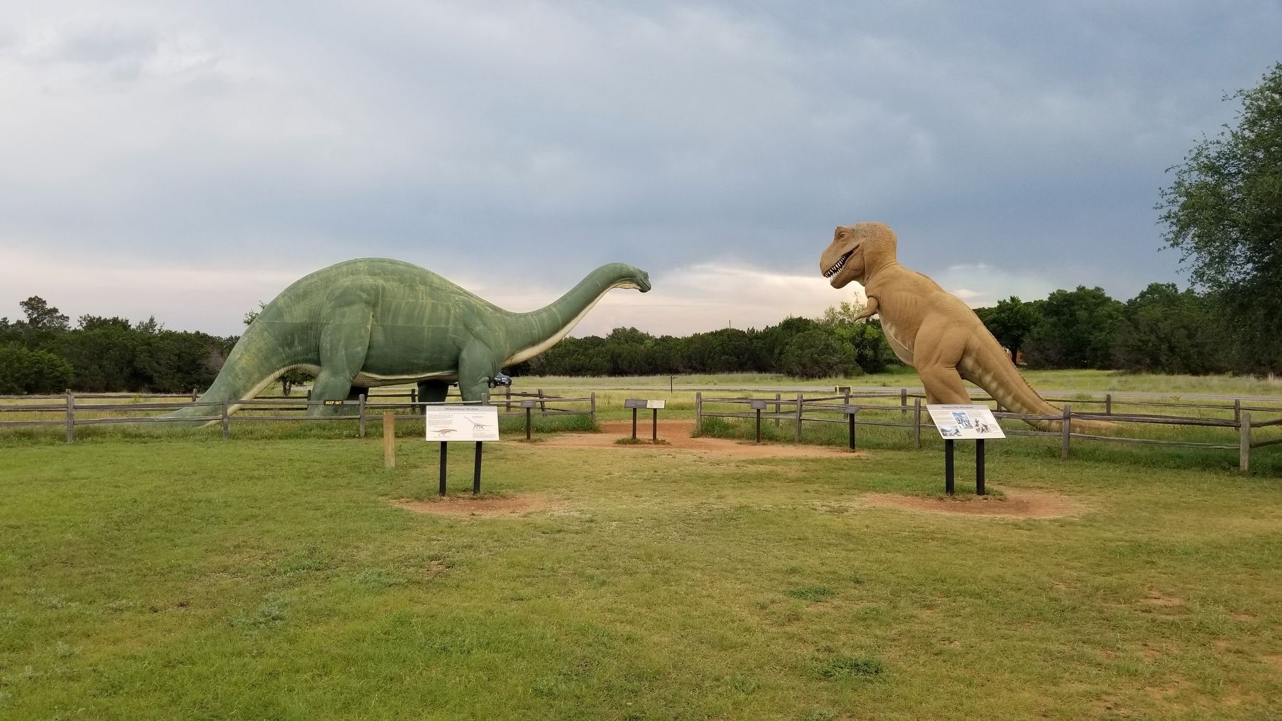The view of the Dinosaurs from the park store. Click for full size. The view of the Dinosaurs from the park store image. Click for full size.