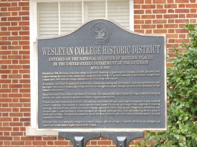 Wesleyan College Historic District Marker image. Click for full size.