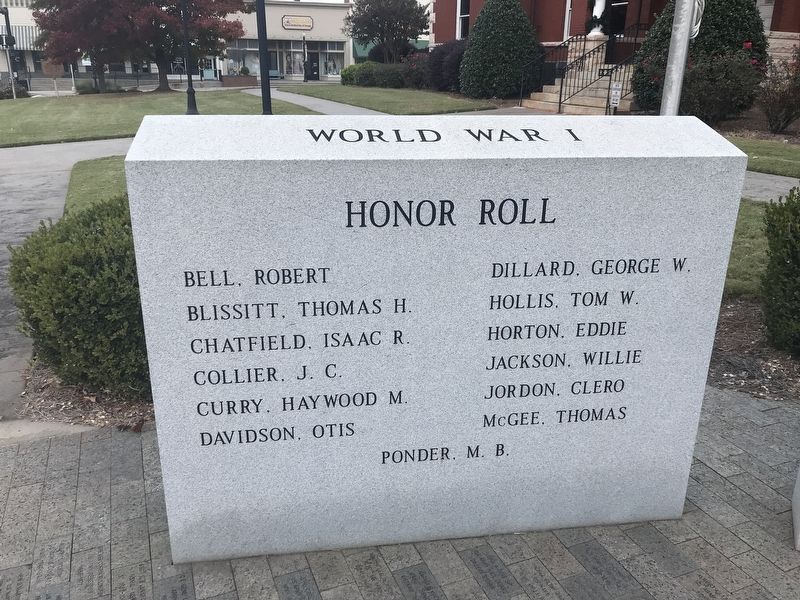 Monroe County (Ga.) Veterans Memorial � World War I image. Click for full size.