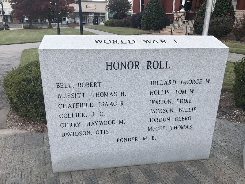 Monroe County (Ga.) Veterans Memorial  World War I image. Click for full size.