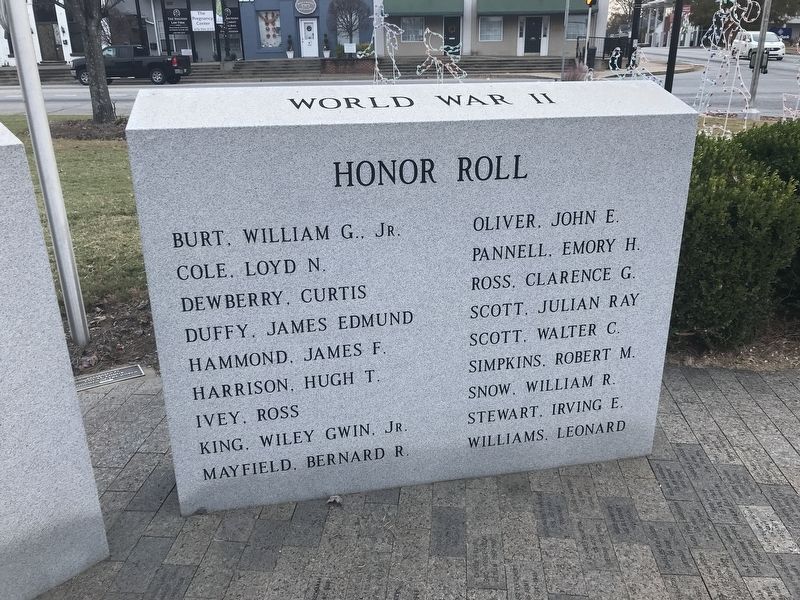 Monroe County (Ga.) Veterans Memorial � World War II image. Click for full size.