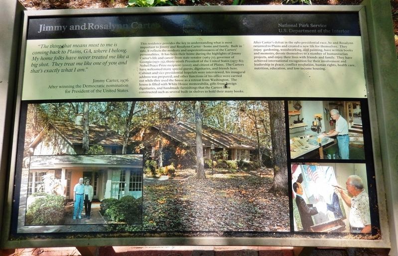 Jimmy and Rosalynn Carter Marker image. Click for full size.