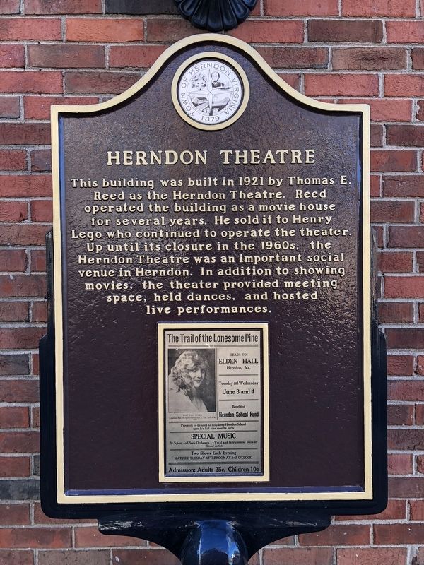 Herndon Theatre Marker image. Click for full size.